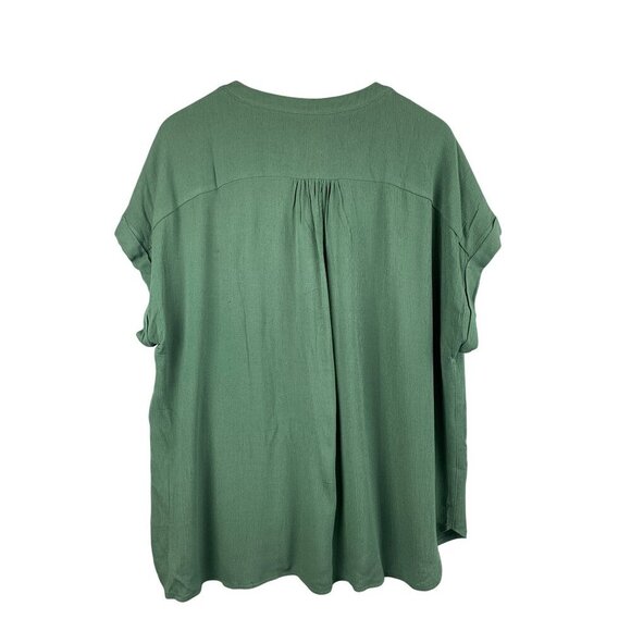 Orvis Womens Classic Collection V-Neck Blouse L/G Green - Picture 2 of 6